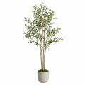 Arbre artificiel 180 cm feuillage plastique vert en pot style naturel