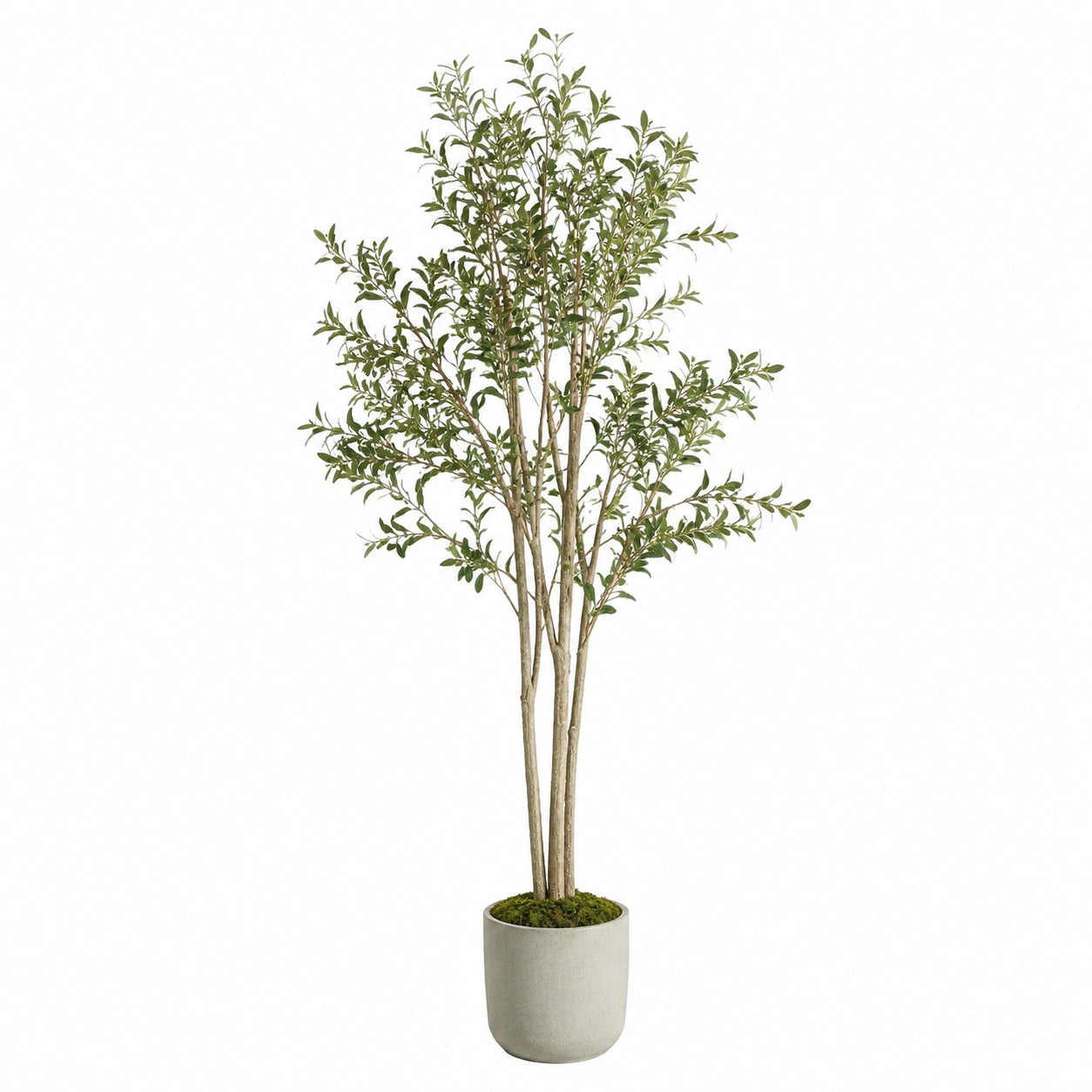 Arbre artificiel 180 cm feuillage plastique vert en pot style naturel