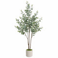 Arbre artificiel eucalyptus 180 cm en plastique vert avec pot décoratif intérieur
