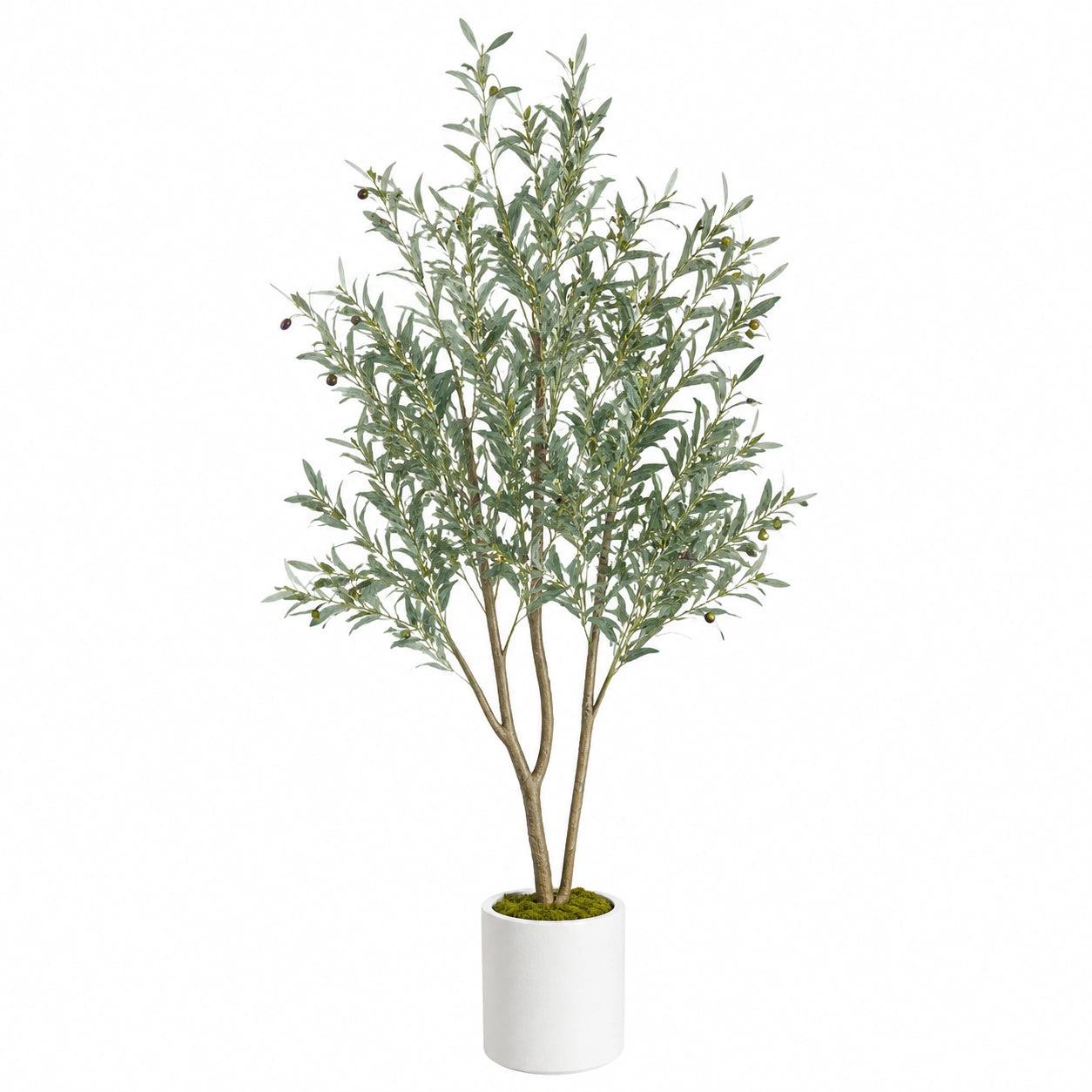 Arbre artificiel olivier 180 cm feuillage vert en plastique pour intérieur