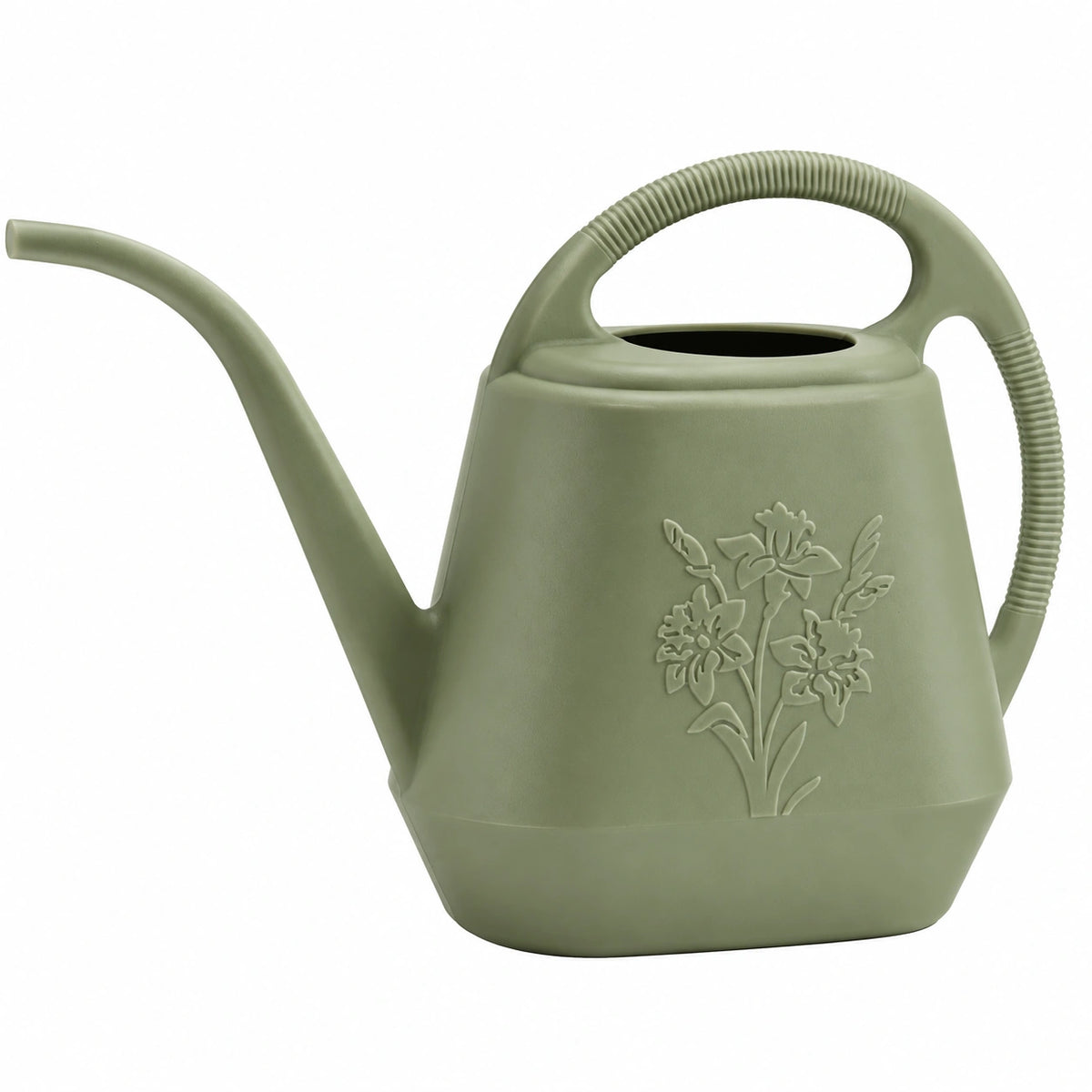 Arrosoir 5 L en plastique vert olive avec bec long pour jardinage