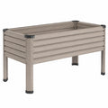 Jardinière surélevée 120 x 60 x 80 cm en composite gris pour jardin