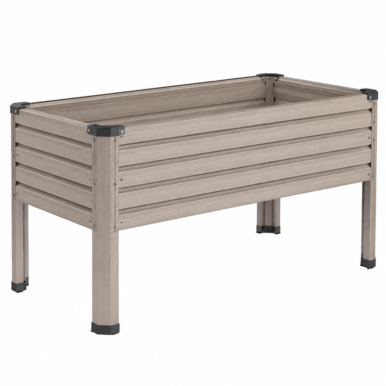 Jardinière surélevée 120 x 60 x 80 cm en composite gris pour jardin