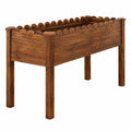 Jardinière surélevée 120 x 50 x 80 cm en bois marron - bac de culture extérieur à pieds