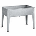 Jardinière surélevée 100 x 40 x 80 cm en acier galvanisé argentée pour jardin