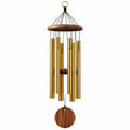 Carillon éolien 90 cm en métal doré et bois pour jardin style naturel
