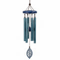 Carillon éolien 85 cm en métal bleu pour jardin style décoratif suspendu