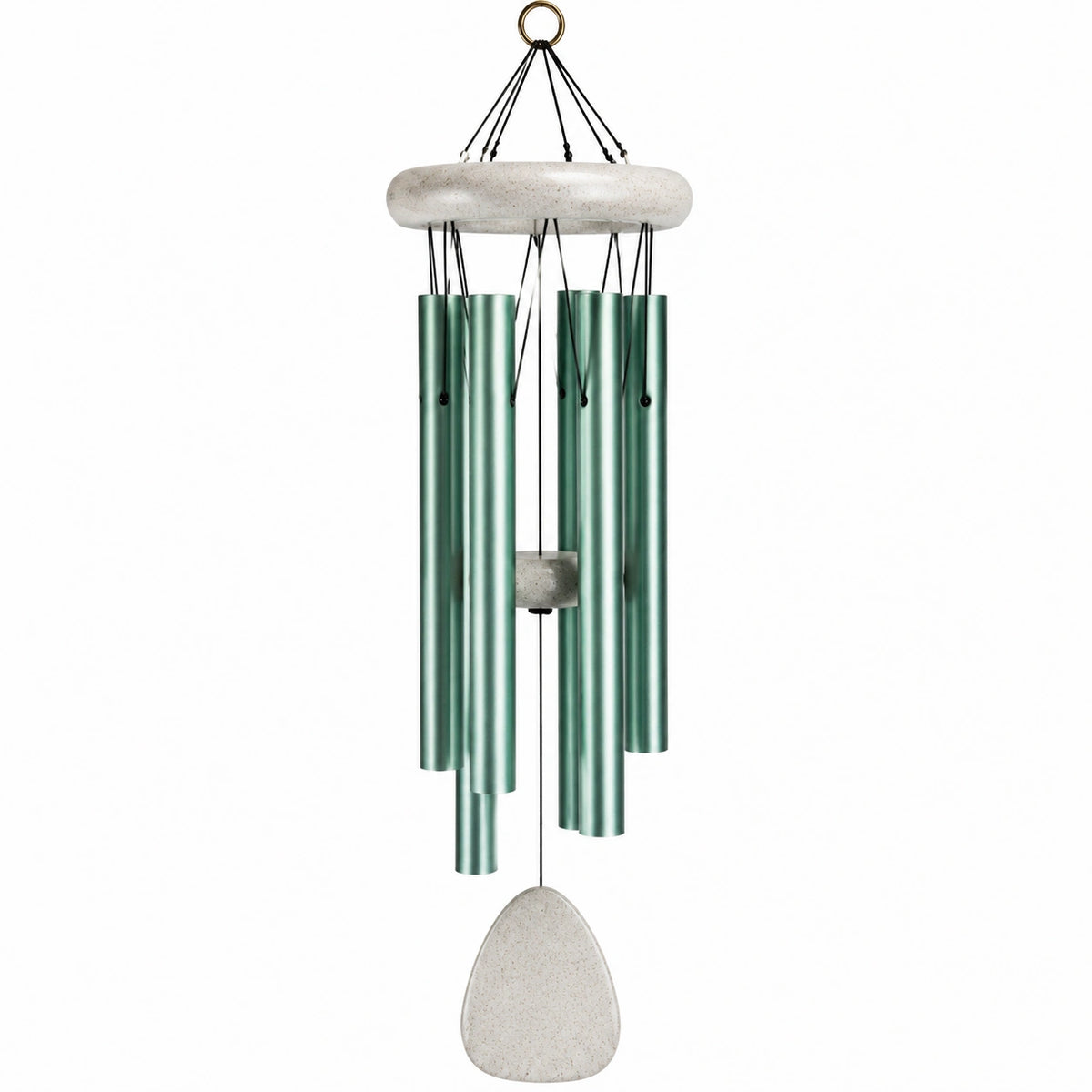 Carillon éolien 90 cm en aluminium vert pour décoration intérieure et extérieure