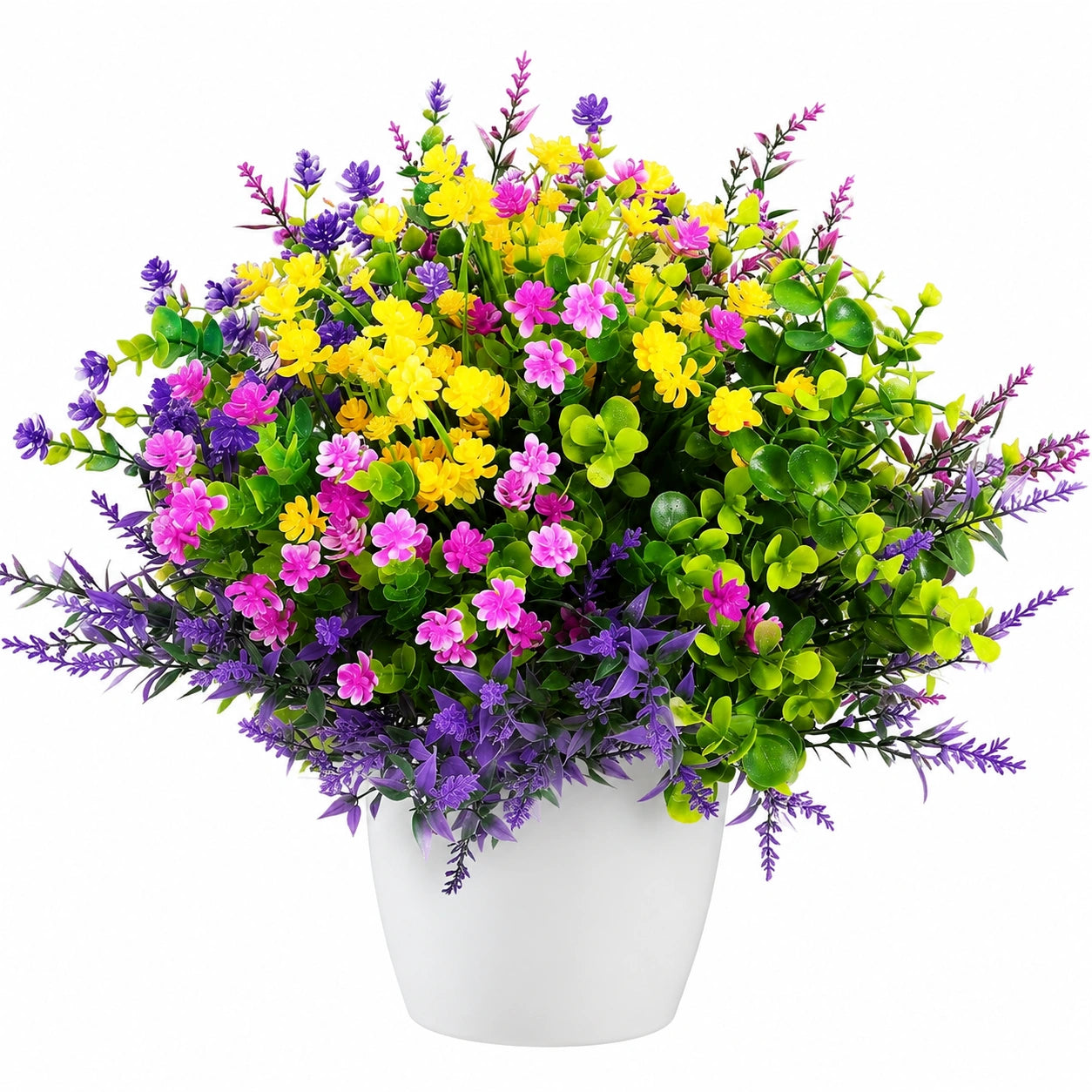 Plante artificielle en pot 55 cm fleurs en plastique multicolores décoration intérieure