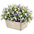 Plante artificielle en pot 35 cm fleurs blanc/violet en plastique décorative