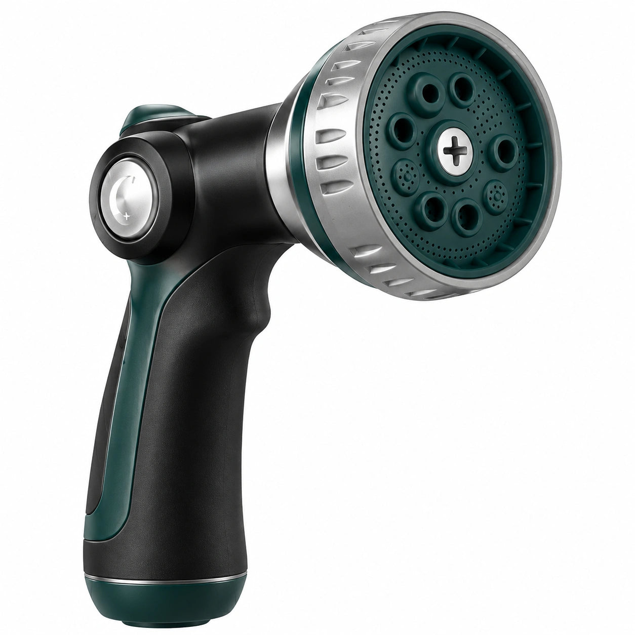 Pistolet d'arrosage 20 cm en plastique noir vert avec réglage de jet