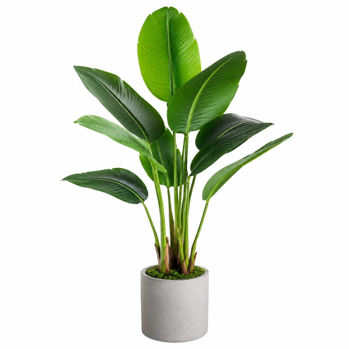 Plante verte artificielle en pot 150 cm feuillage plastique vert style tropical