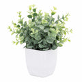 Plante artificielle en pot 35 cm feuillage vert pot blanc décoratif